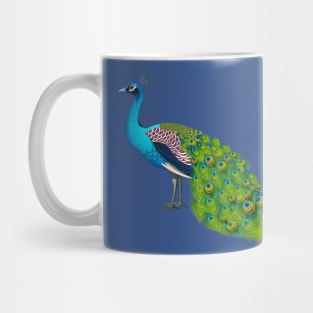 Teal Peacock Graphic Mug